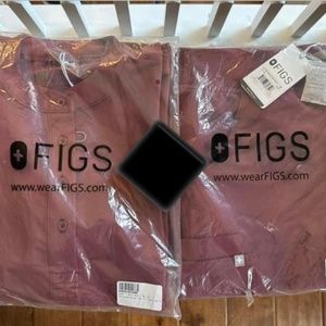 Figs Dark Cherry Medium Manila Top and Kade Pants